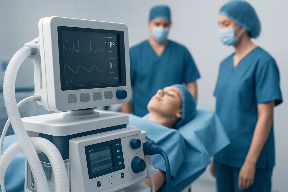 Medical team monitoring patient during a surgical procedure at Acibadem Hospital.