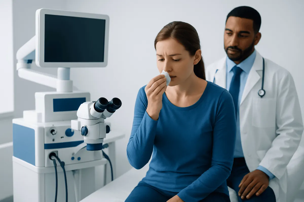 What it can look like and what symptoms may come with it — blood in snot
