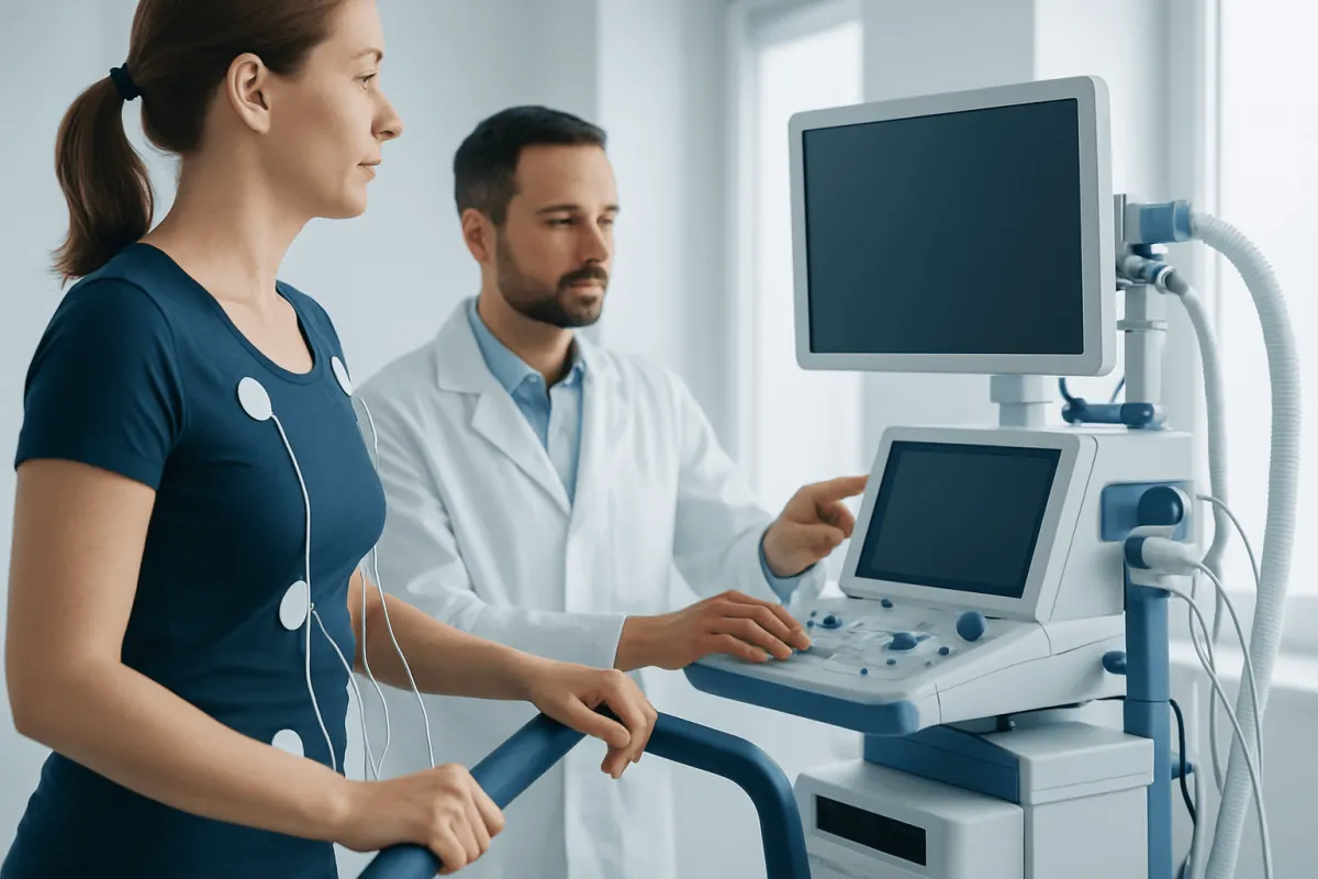 Medical professionals using ultrasound equipment in a hospital setting.