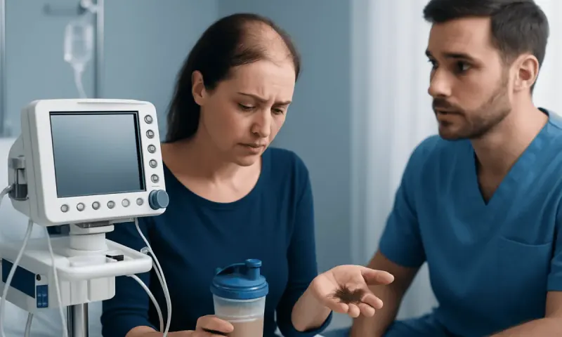 Patient consulting with doctor about health concerns in hospital room.