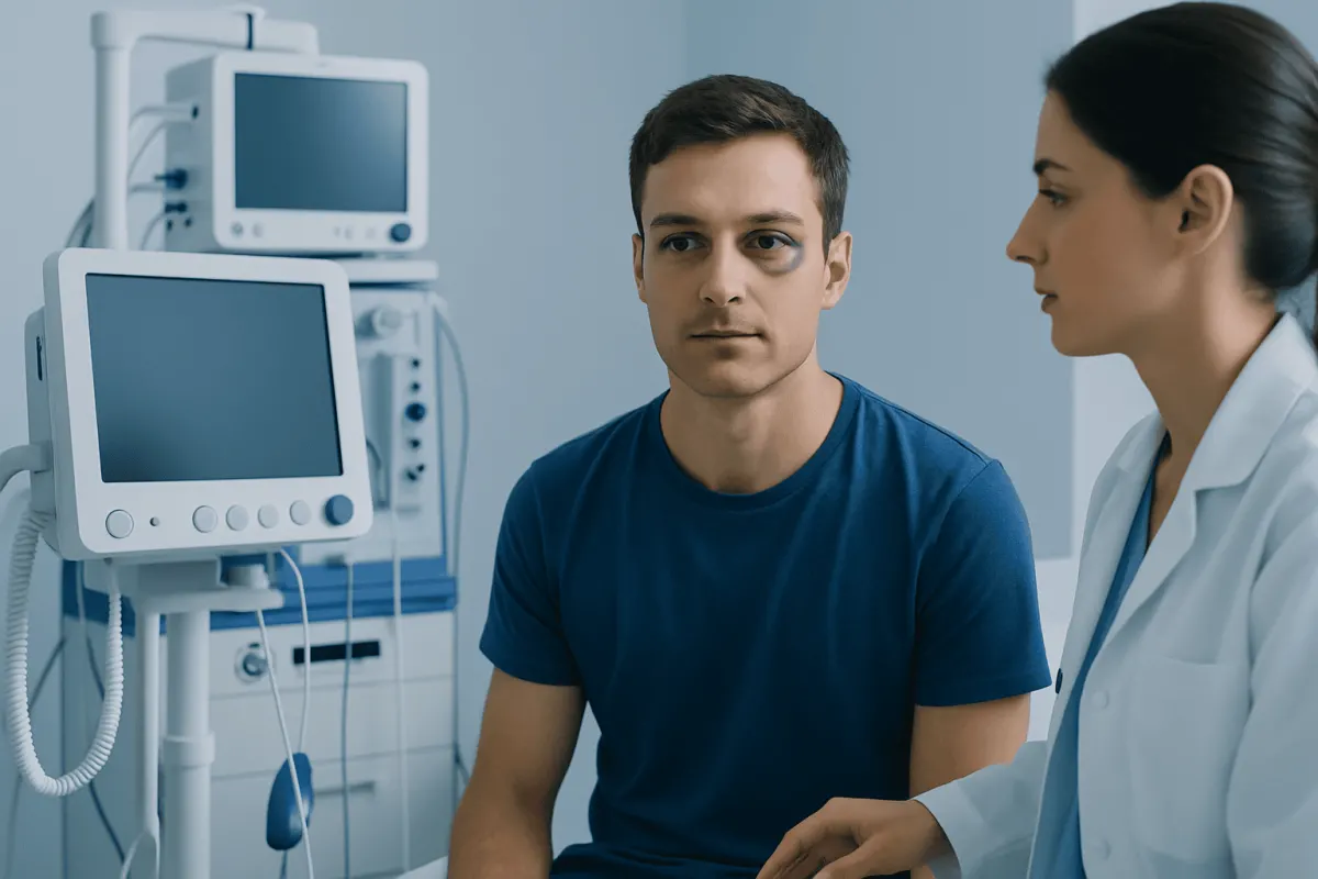 What symptoms are common, and what is not typical? — black eye
