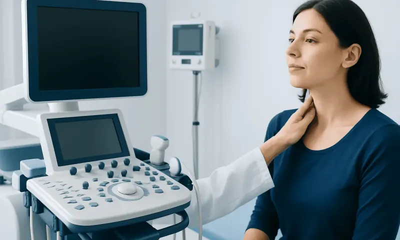 Medical professional performing an ultrasound examination on a patient.