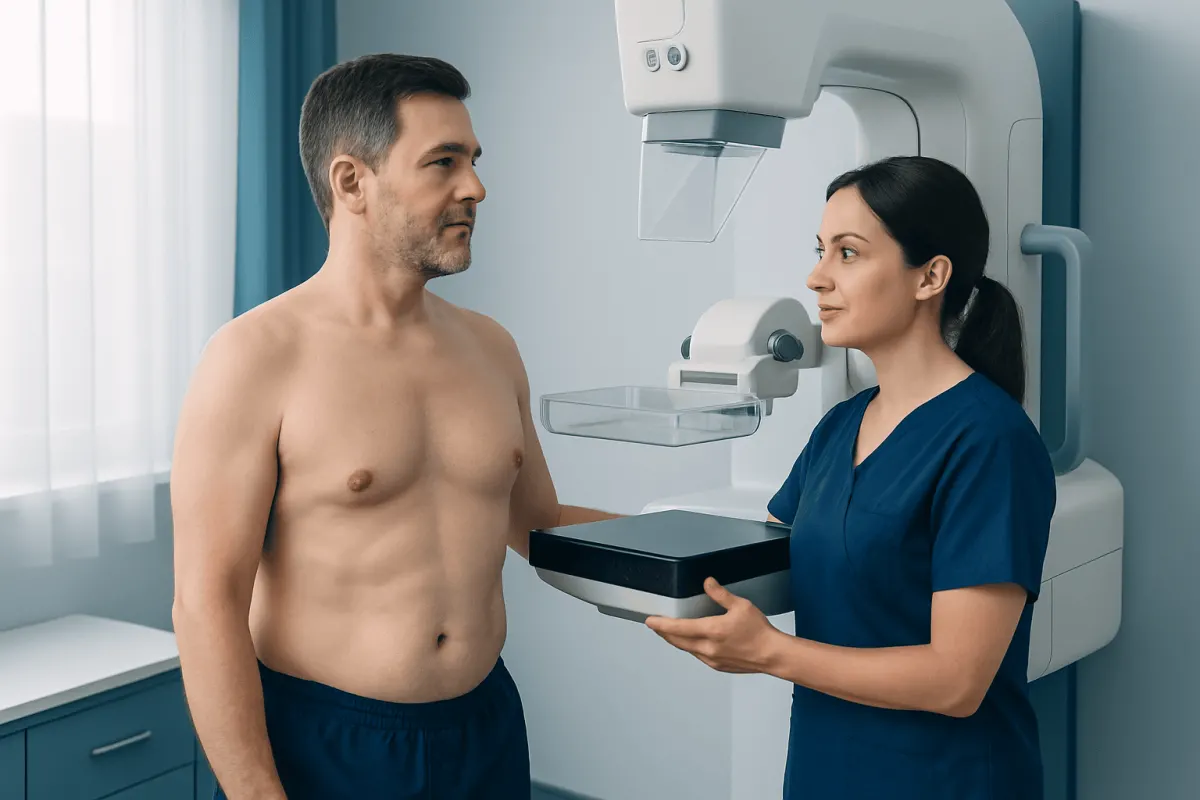 What to Expect During a Male Mammogram — male breast imaging