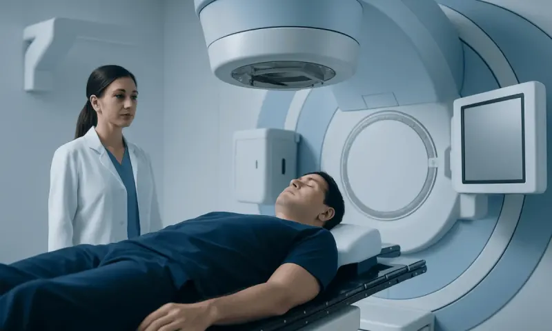 Patient undergoing MRI scan at Acibadem Hospital for cancer diagnosis.