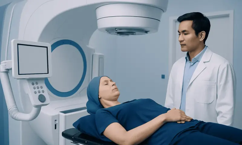 Patient undergoing MRI scan at Acibadem Hospital for cancer diagnosis.