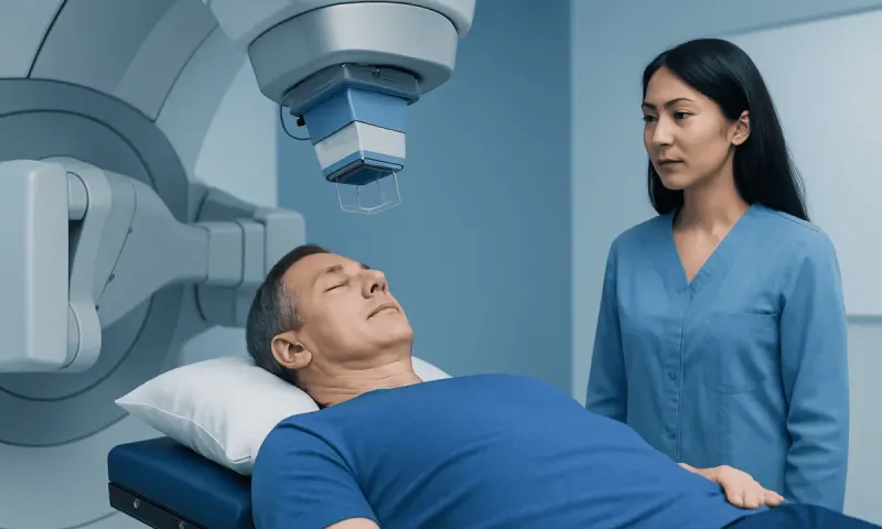 Patient undergoing proton therapy for esophageal cancer at Acibadem Hospital.