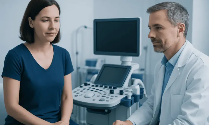 Doctor consulting a patient in a medical examination room at Acibadem Hospital.