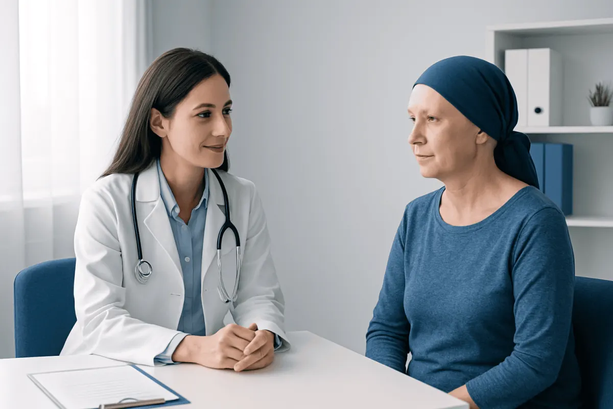 Doctor consulting a patient in a medical office.