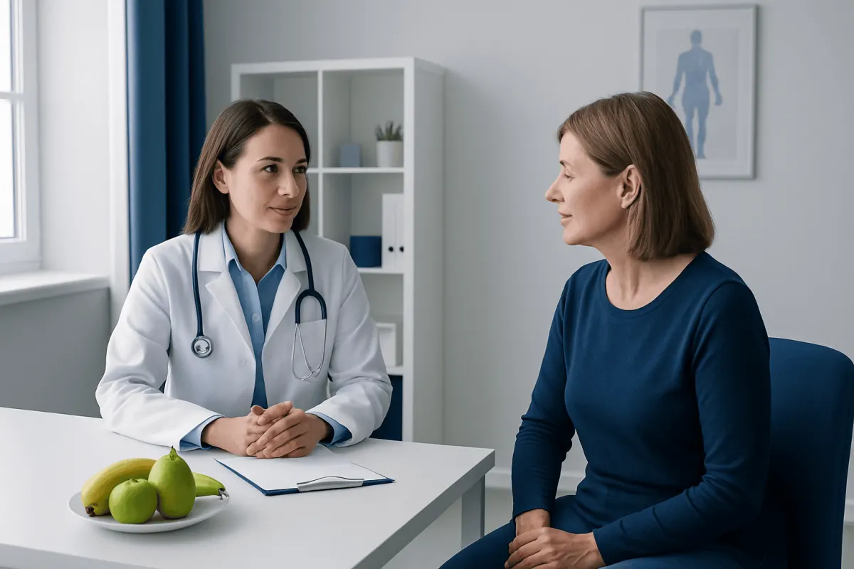 Doctor consulting with a patient in a medical office at Acibadem Hospitals Group.