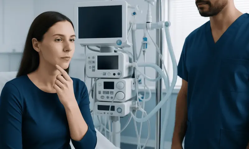 Medical consultation at Acibadem Hospital with healthcare professionals and equipment.