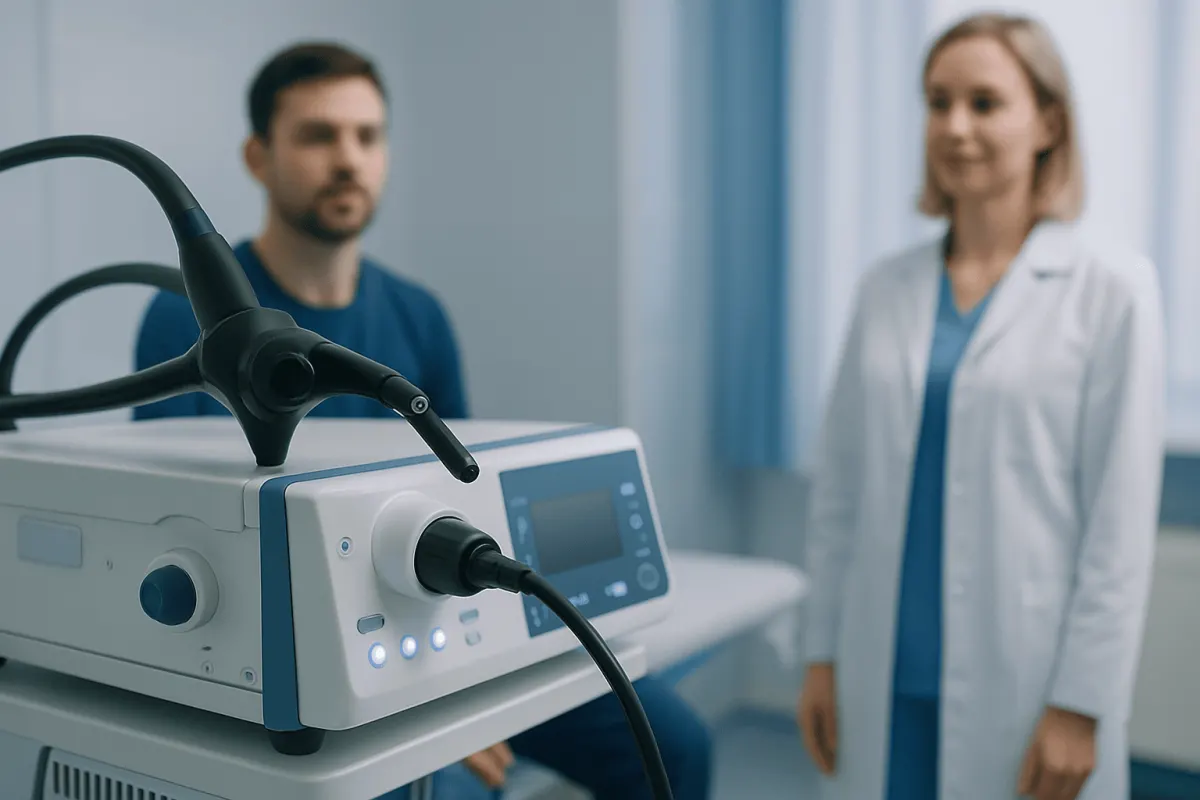 Medical procedure with advanced equipment at Acibadem Hospital.