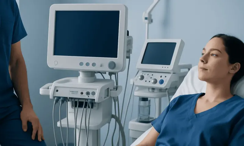 Medical consultation with ultrasound equipment at Acibadem Hospitals Group.