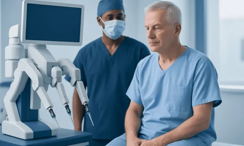 Urologist and patient during prostate surgery consultation at Acibadem Hospital.