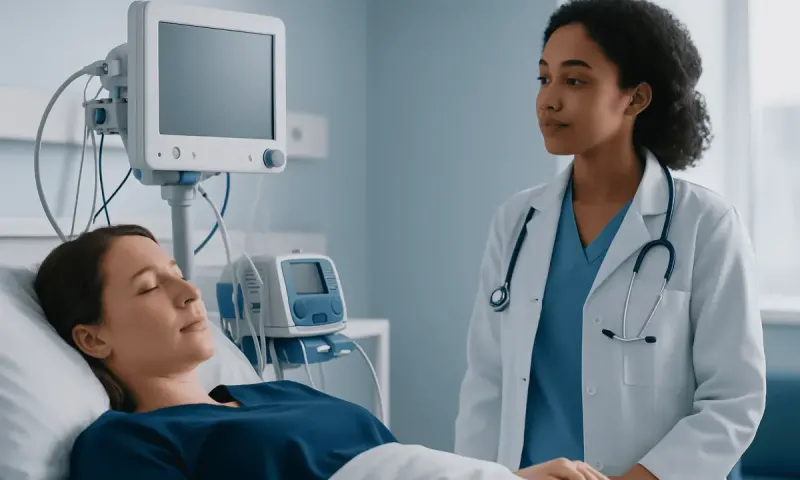Doctor consulting with patient in hospital room at Acibadem Hospitals Group.